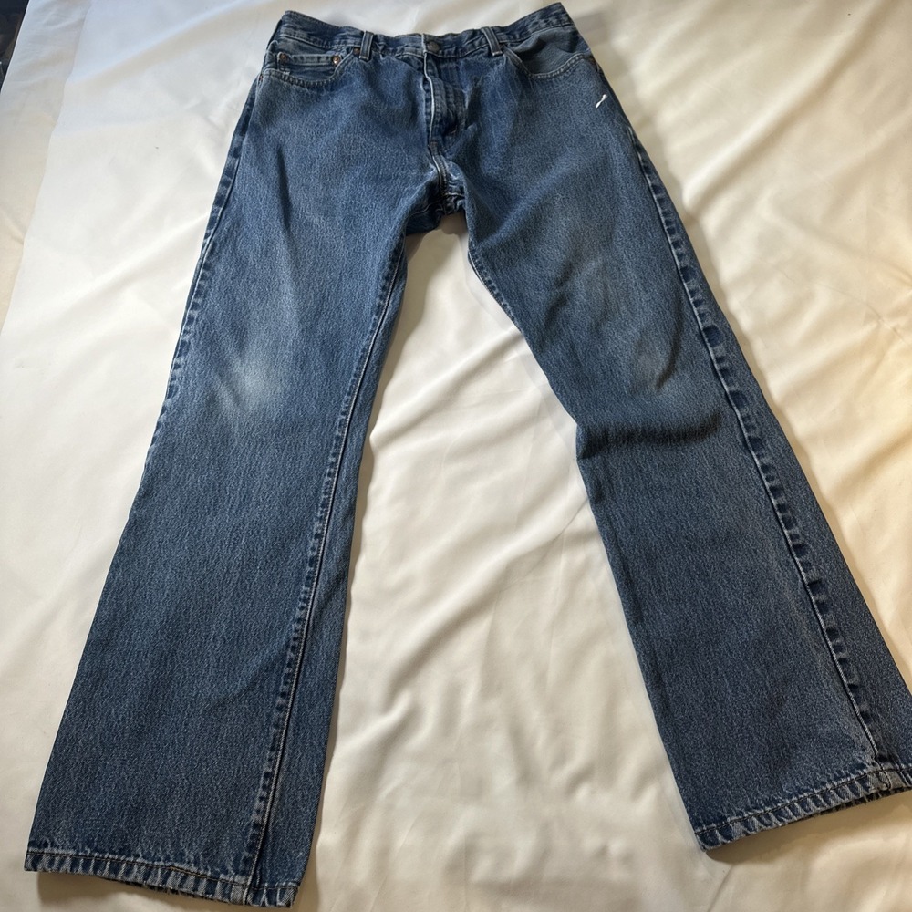 Levis Jeans Mens 36x34 (35x34) Dark Blue 517 Boot Cut All Cotton Denim
